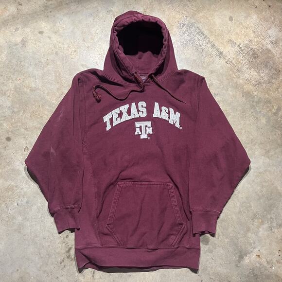 Vintage 2000s Texas A&M Red Reverse Weave Hoodie - Picture 1 of 4